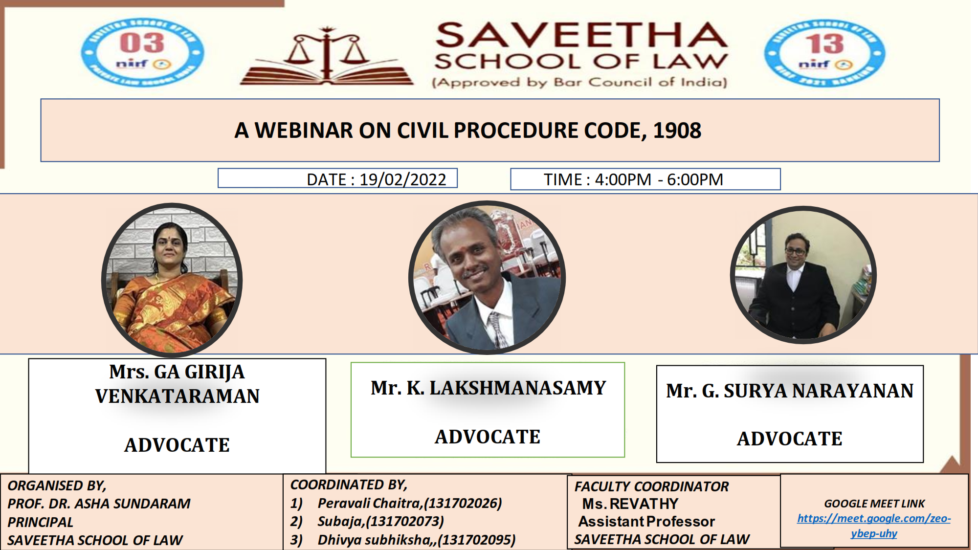 Webinar was on the topic “Civil Procedure Code”