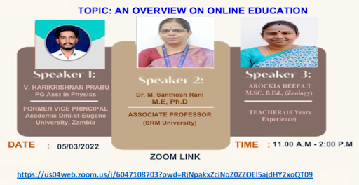 Webinar on  “An Overview on Online Education"