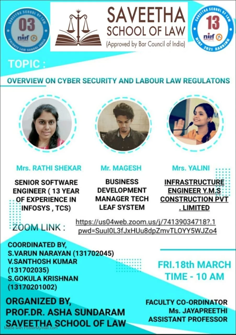 Webinar - The Cyber security and Labour law regulations,