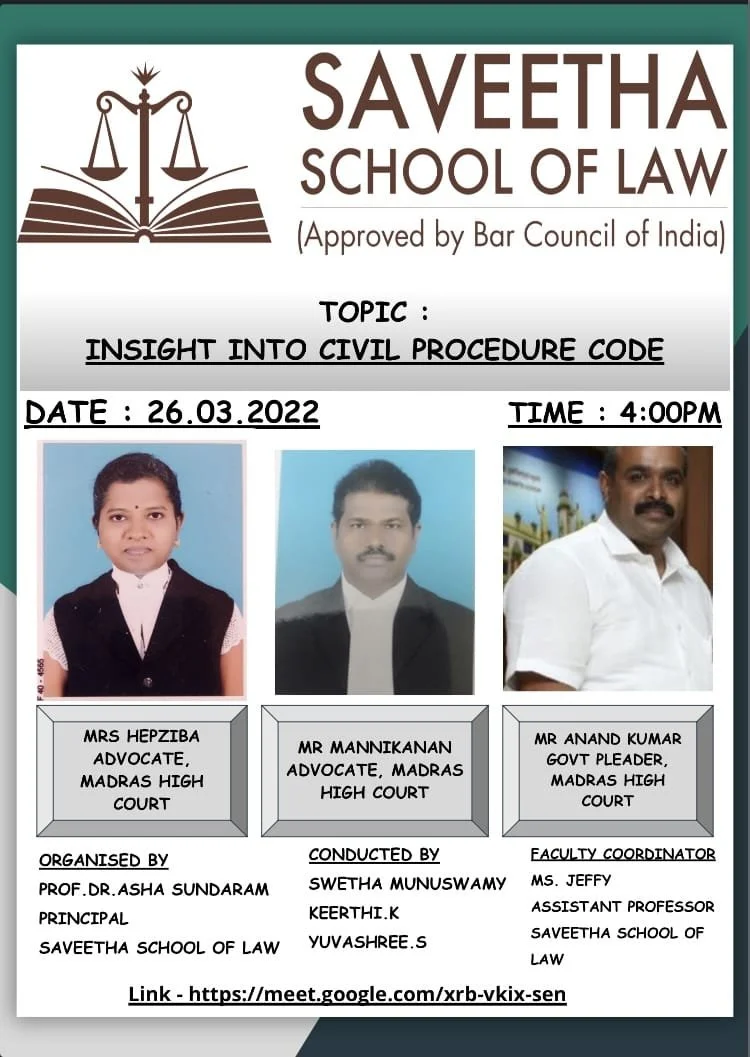 Webinar on “Insight int Civil Procedure Code”