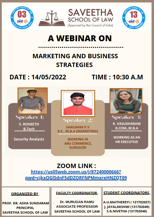 Webinar on "MARKETING AND BUSINESS STRATEGY"&nbsp;