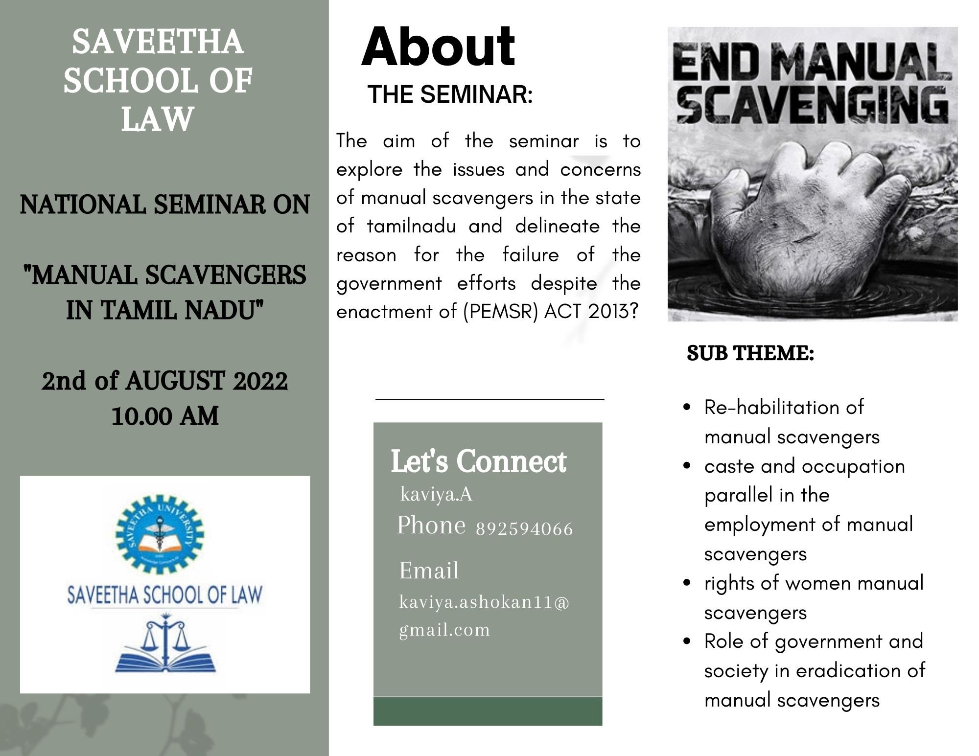 National seminar on Manuel Scavangers in Tamilnadu
