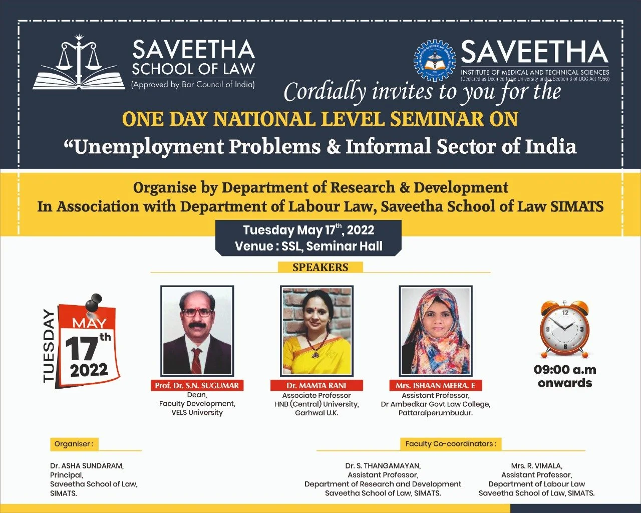 National Seminar on "Unemployment Problems &amp; Informal Sector of India"