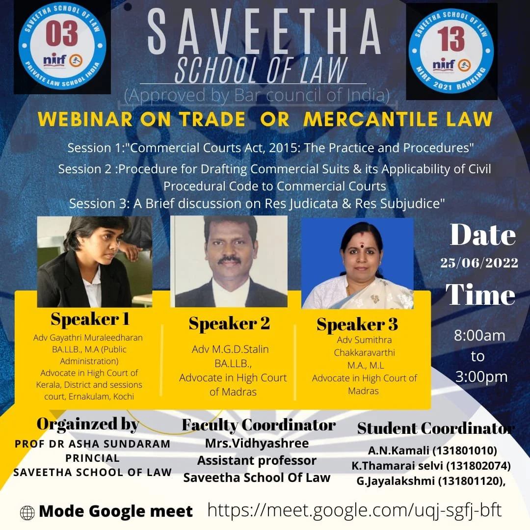 Webinar on Trade or Mercantile Law
