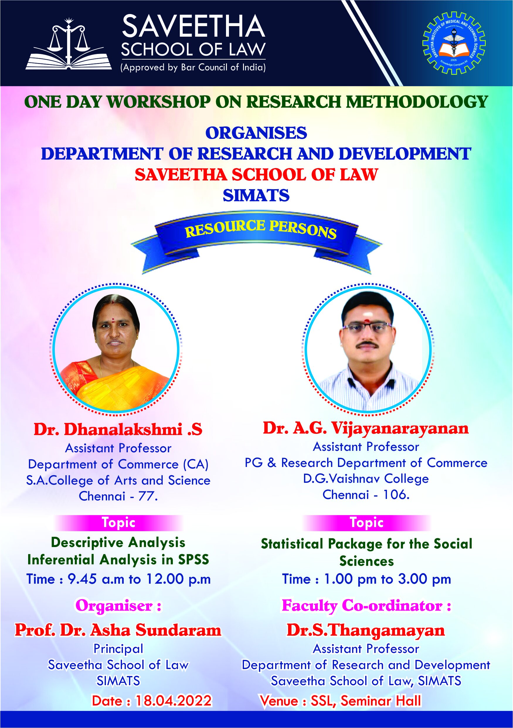 WORKSHOP ON RESEARCH METHODOLOGY 