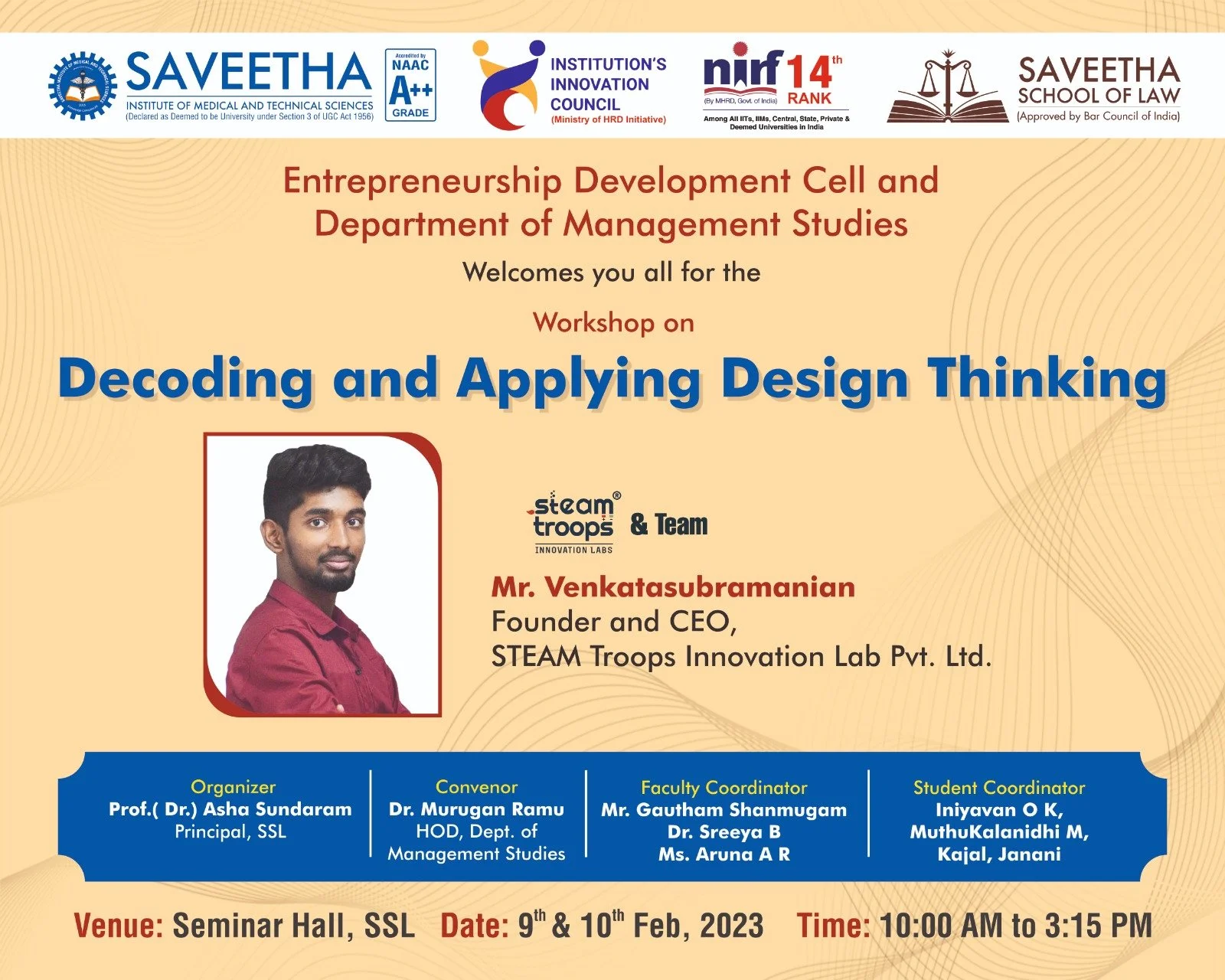 Workshop on "Decoding and Applying Design thinking"