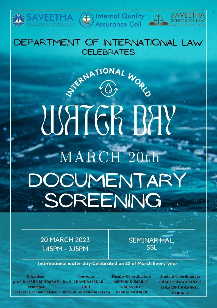  International Water day Celebrations