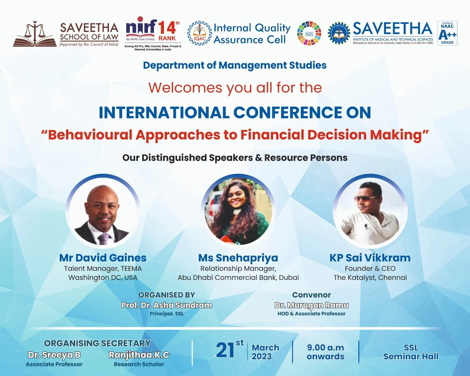 International Conference on “Behavioural Approaches to Financial Decision Making”