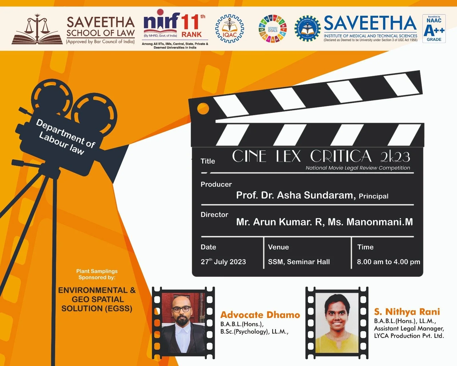 CINE LEX CRITICA 2023, a legal movie review competition held on 27th July 2023