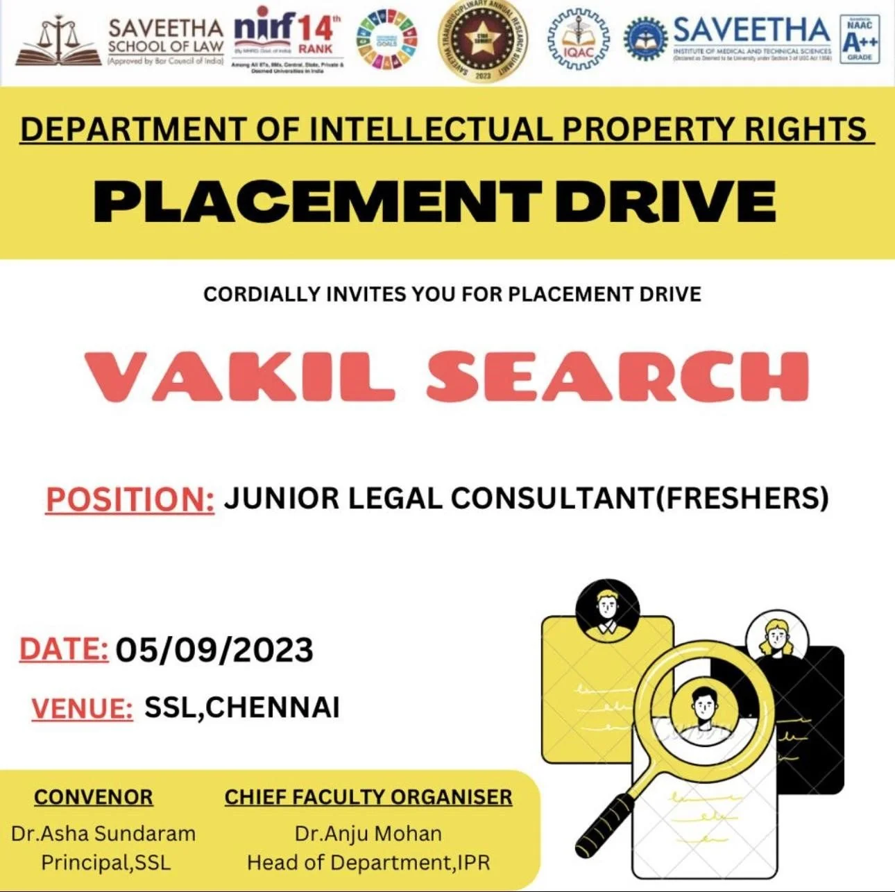 PLACEMENT DRIVE (VAKIL SEARCH &amp; A LAW FIRM)