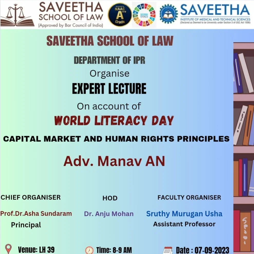 EXPERT LECTURE on account of World Literacy Day