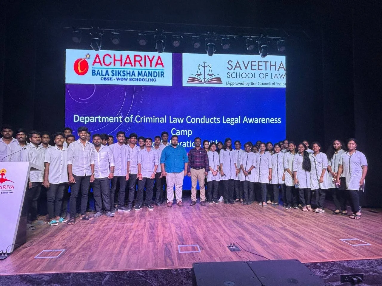 Legal Awareness Camp at Achariya School, Pondicherry