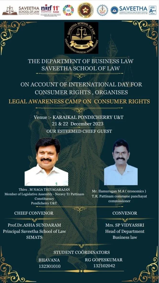 Legal Awareness Campaign on account of National Consumer Rights Days 2023