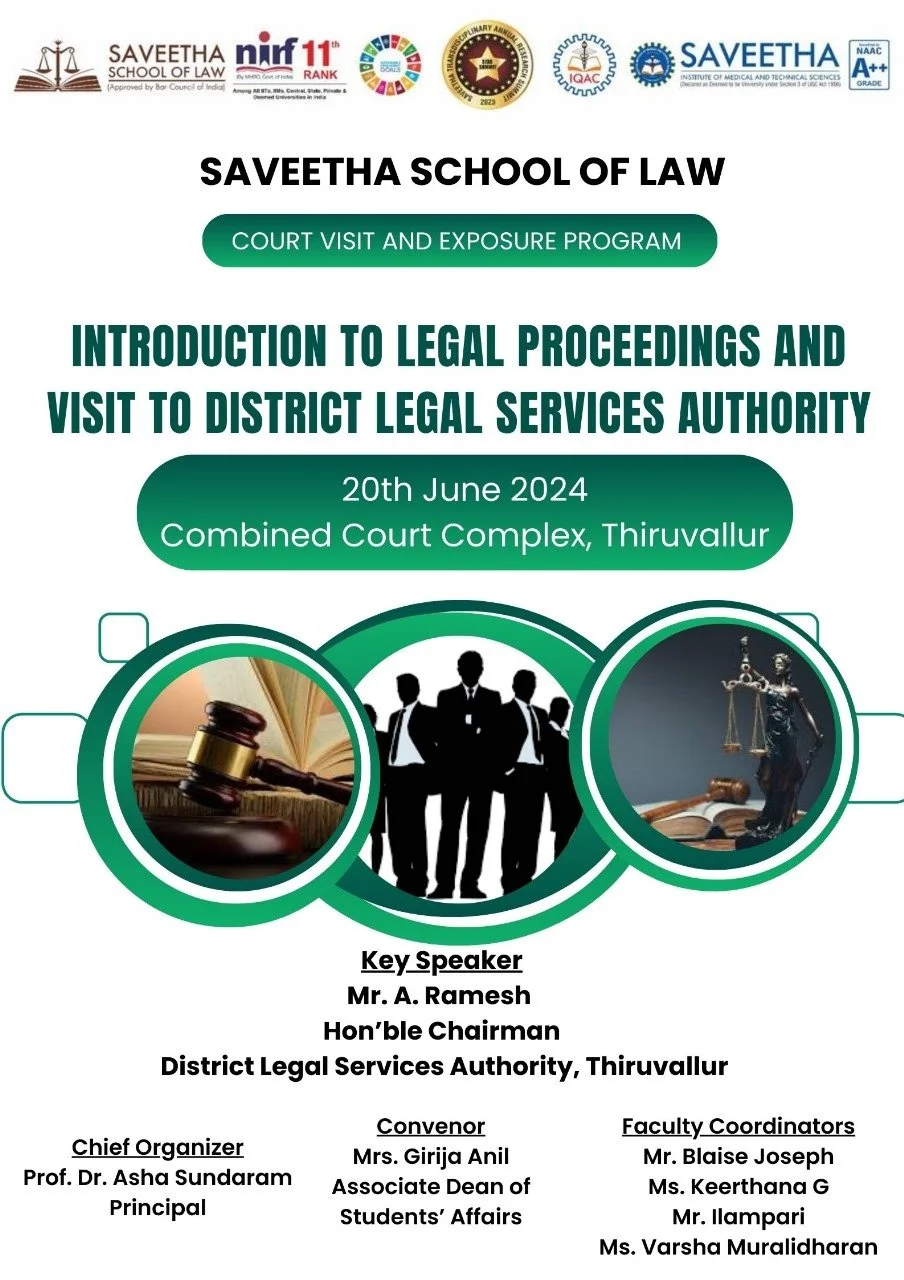 First Year Law Students Visit to Thiruvallur Courts for Practical Learning
