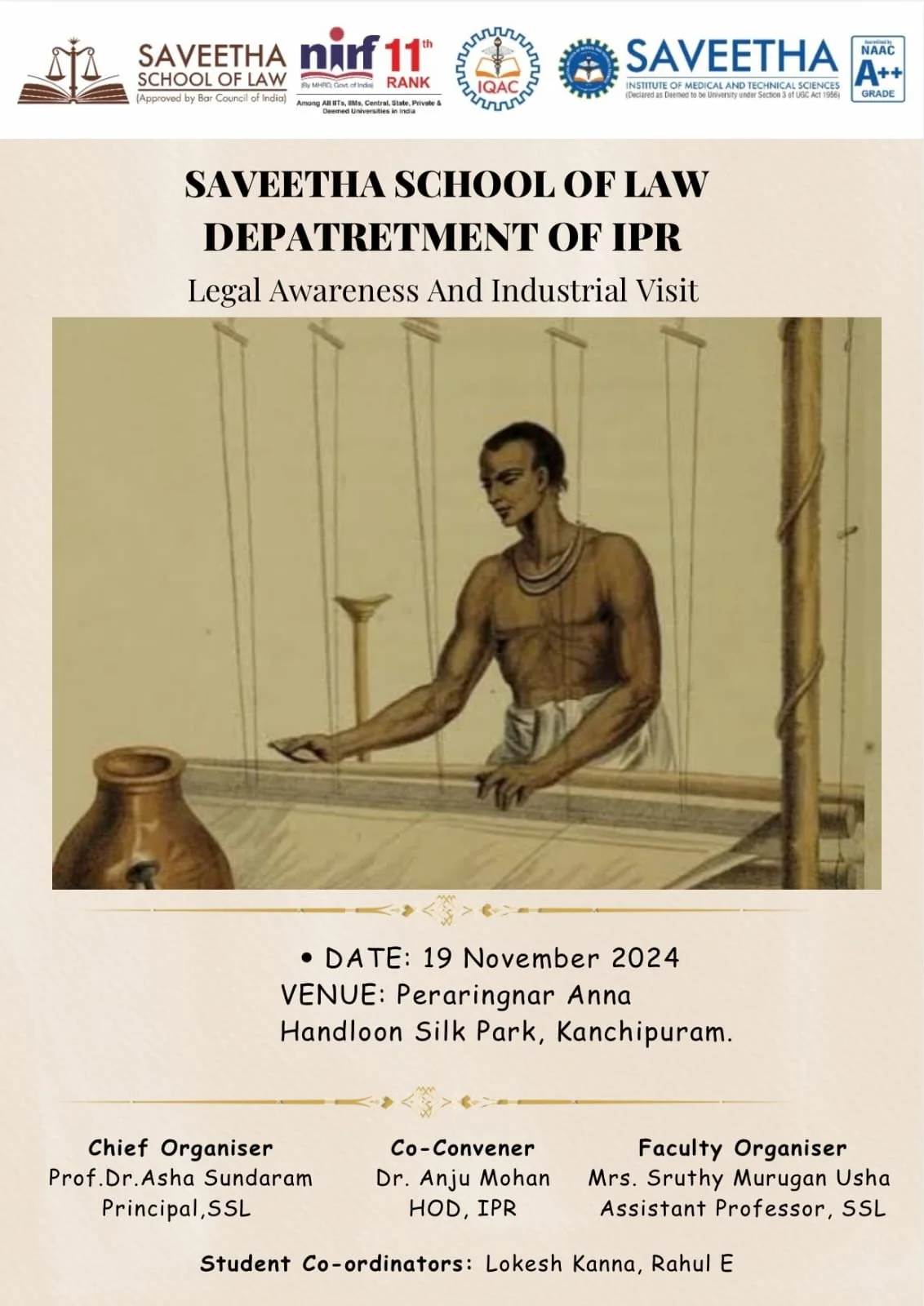 Industrial Visit @ Peraringar Anna Handloom Silk Park, Kanchipuram