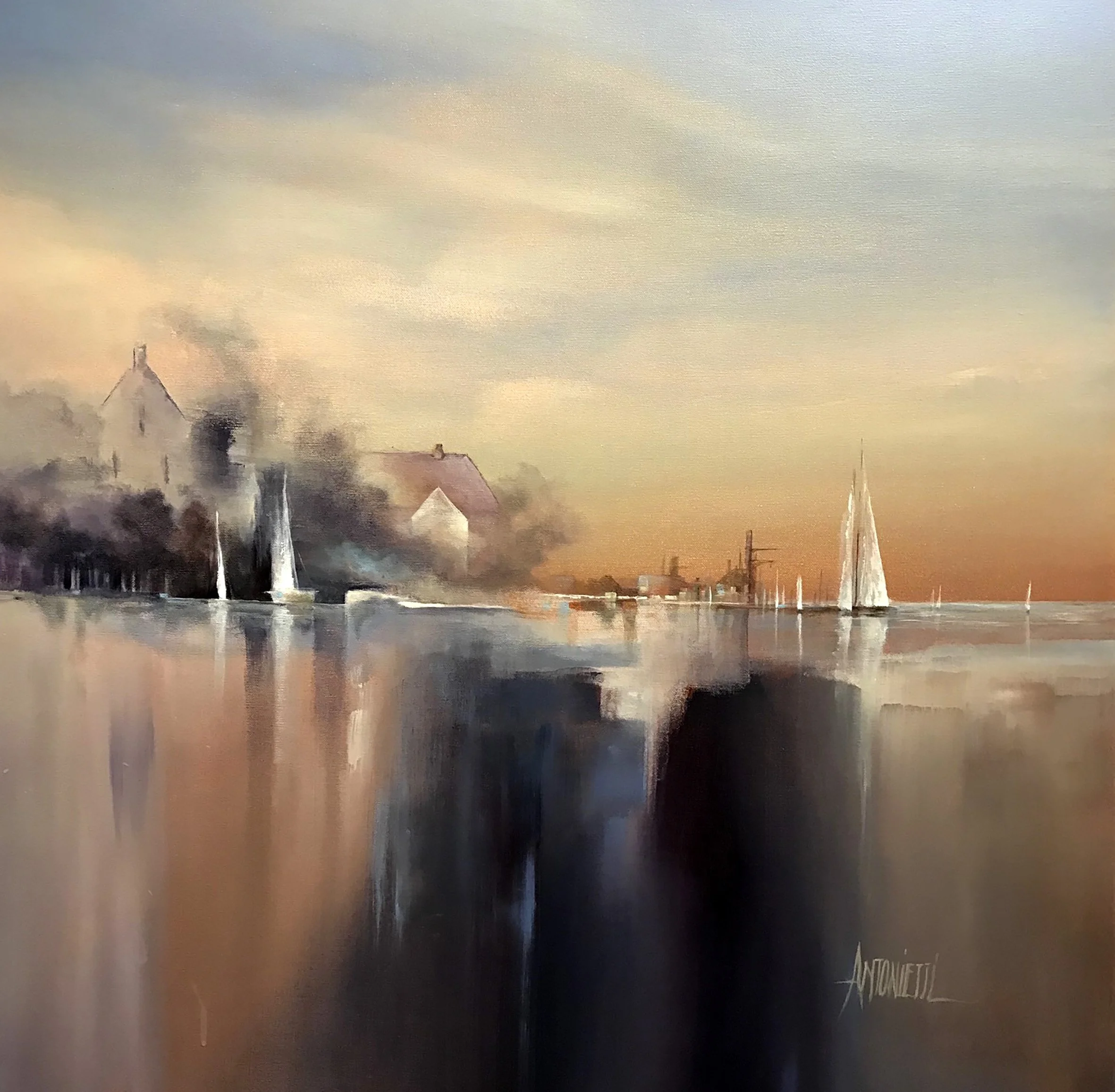 olieverf 80x80 cm