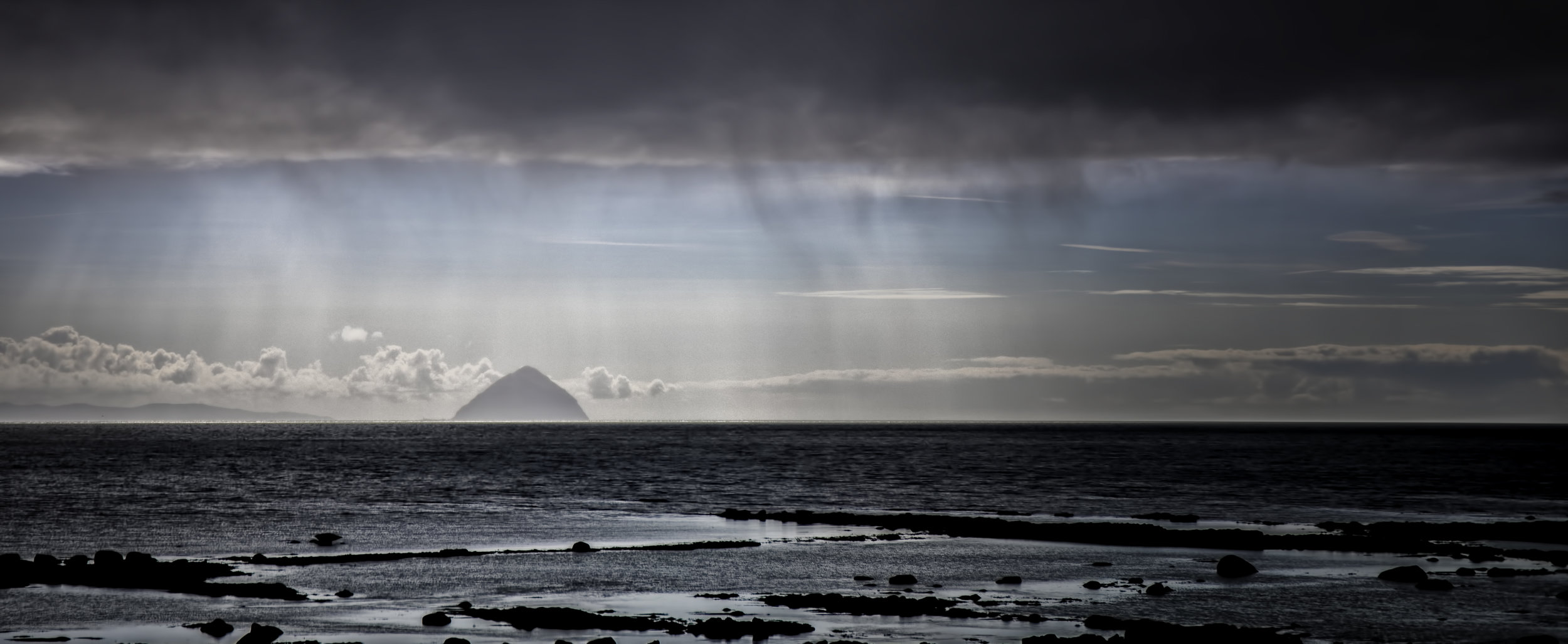 Ailsa Craig during snowstorm