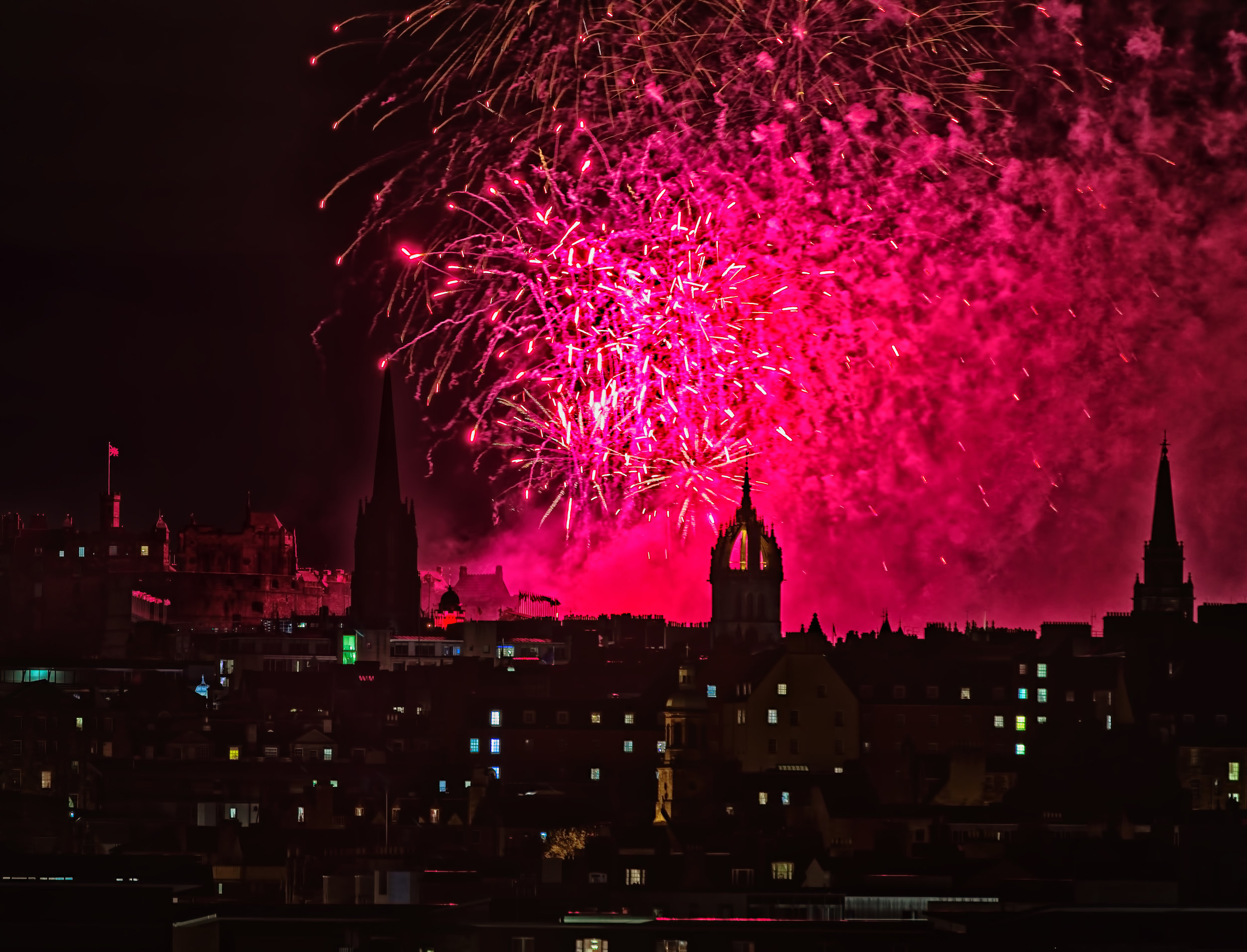 Firewoks over St. Giles Cathedral