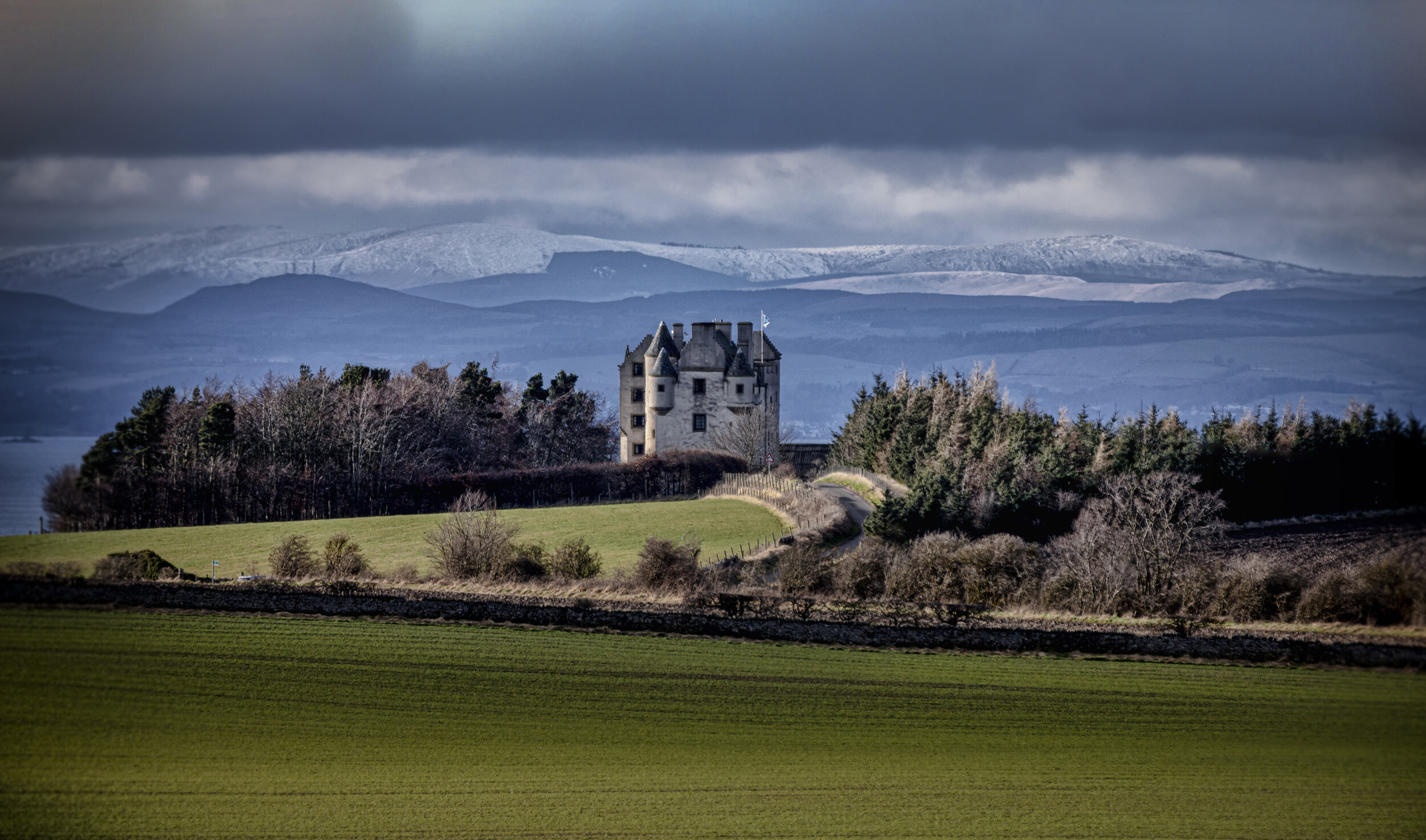 Fa'side Castle-Winter, East Lothian Scotland