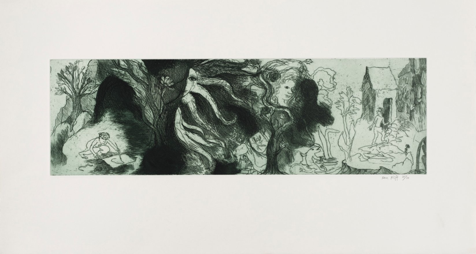 Ken Kiff, Man Drawing at Entrance to a Cave, 1995.jpg