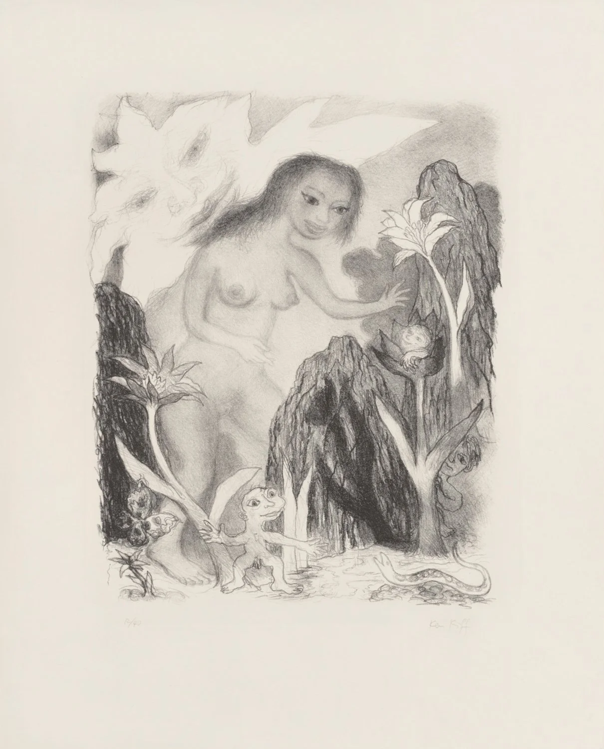 Ken Kiff, Girl and Rocks, 1991.jpg