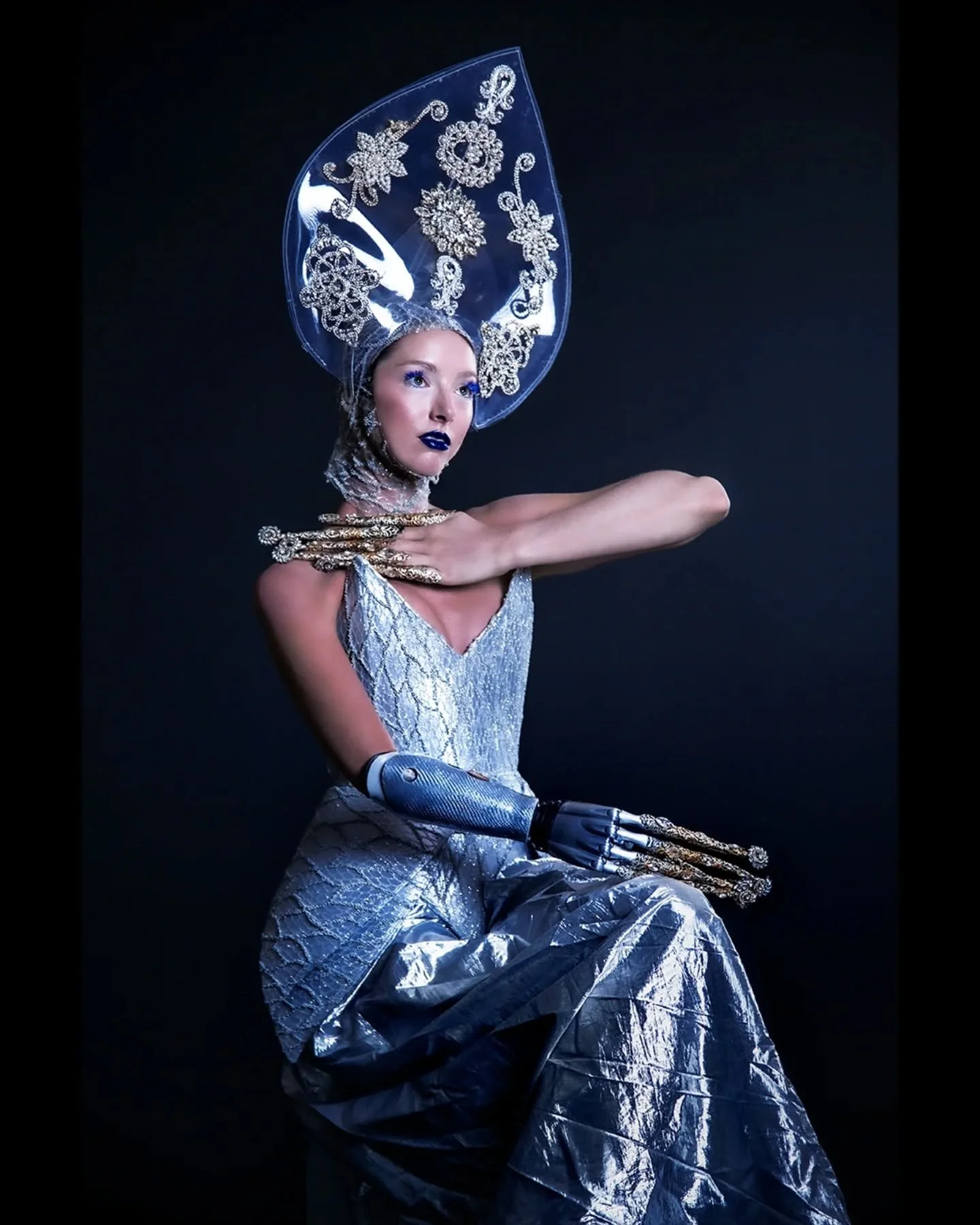 The Shining Silver Empress
We thank the cosmos for her brilliant light in the depth of the abyss

Model: @orlandocyborgashley 
Costume Designer: @sybansyban 
Makeup artist: @alyona.artistry 
Photography: @tomwattsdop