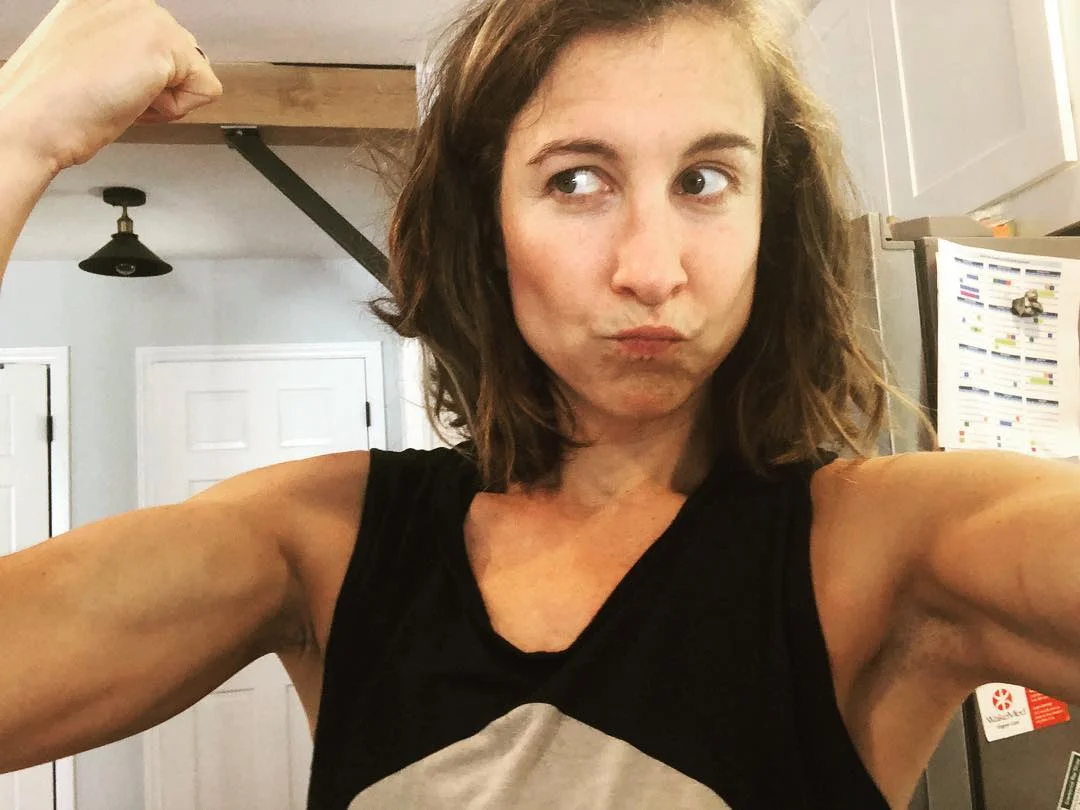Ladies, shrinking is not your only option in fitness or life. •• Grow your strength. Grow your confidence. Grow your skill sets. Grow your courage. Grow your faith. Grow your self-awareness. Grow your humility. Grow your muscles. Grow your body. •• It’s a heck of a lot more fun. •• Learn to lift heavy things with your body and your mind vs. exclusively exercising your body into a teenier version of you. •• You weren’t made to fit anyone else’s standards for you. •• Stop listening to the lie that to be happy, fit, attractive, content, and loved (by worthwhile people) you have to hide and waste away. •• Grow. Swell. Engage. And embrace your life with your big, strong arms. #realstrongwomen #persistenceoverperfection #kettlebells #rkc #rkc2 #momswithmuscles #fitnessforrealwomen