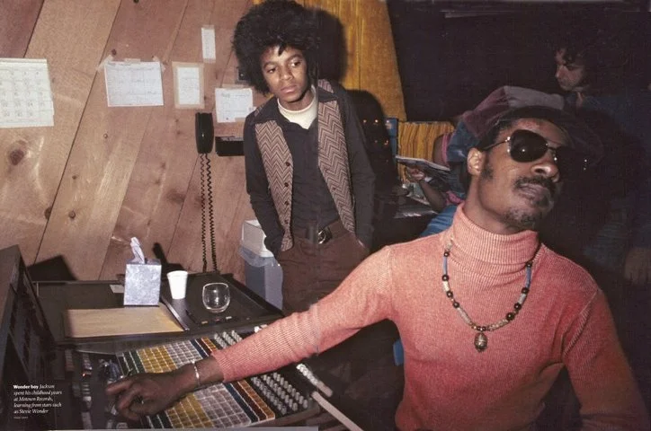 Stevie Wonder & Michael Jackson in studio (1970)