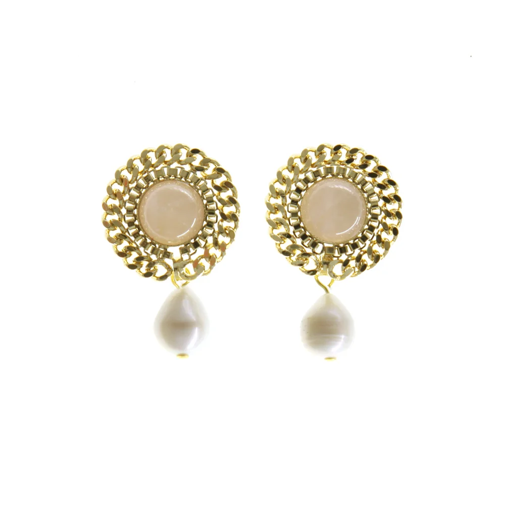 DROP EARRINGS ROSE QUARTZ