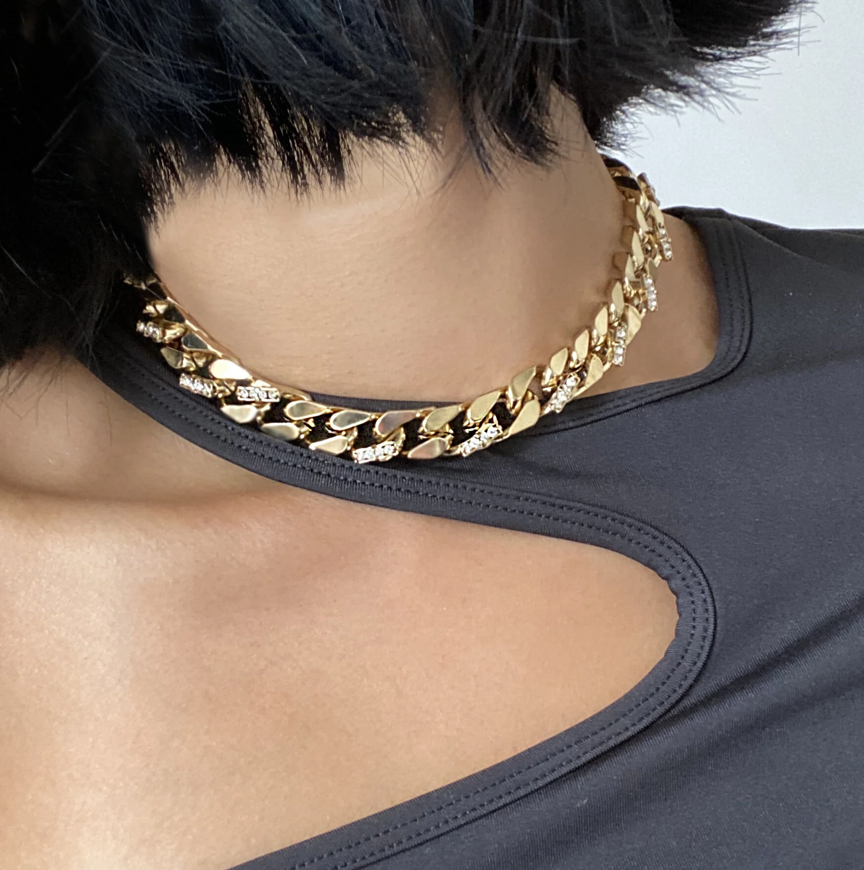 SLASH GORMET CHOKER IN GOLD — J A C C 