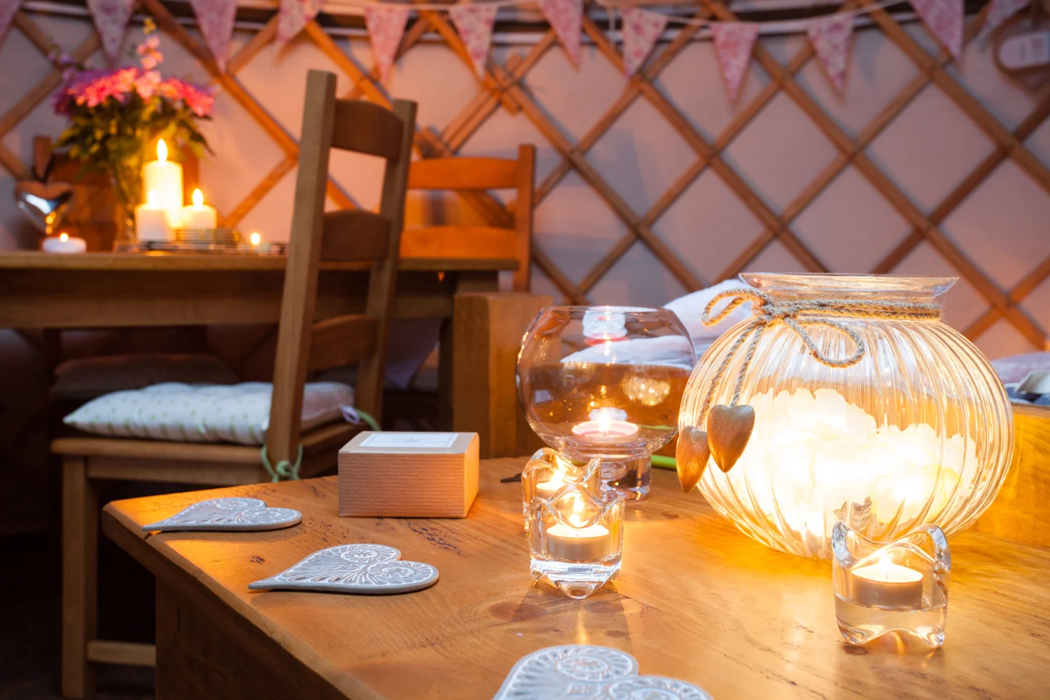 The wonderful cosy internal shots of the yurts