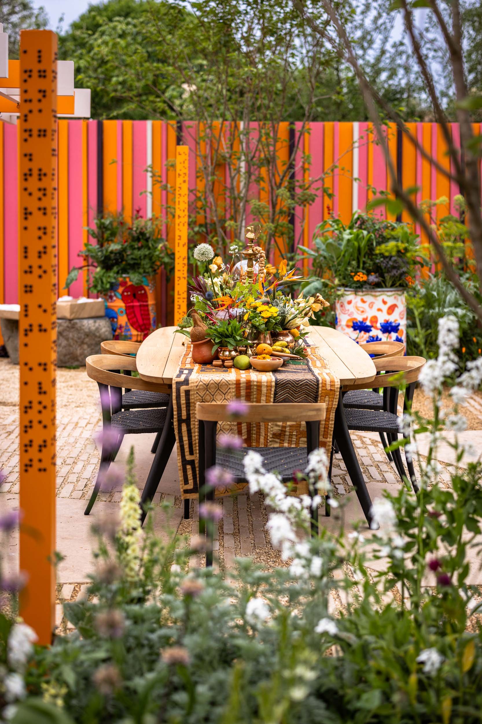 Manoj Malde book cover image.  Photo of his 2023 RHS Chelsea garden