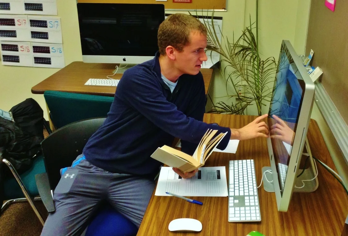 Craig Pearson in the DHLC lab