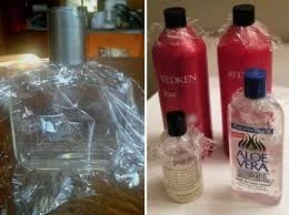 Open all liquids you are traveling with and place a piece of saran wrap under the cap. This way if they pop open in the air, they still won't spill out all over.