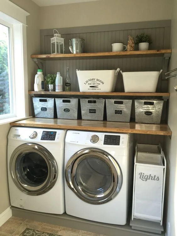 Separate specific-use products, put them in reachable bins and label them. Sewing, Stain Removal, Shoe Cleaning, Ironing, etc.