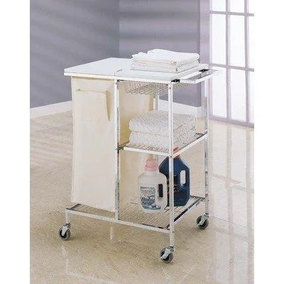 A folding station is an absolute must. Designate a section of your counter, create an island, or make a rolling cart that can move around.