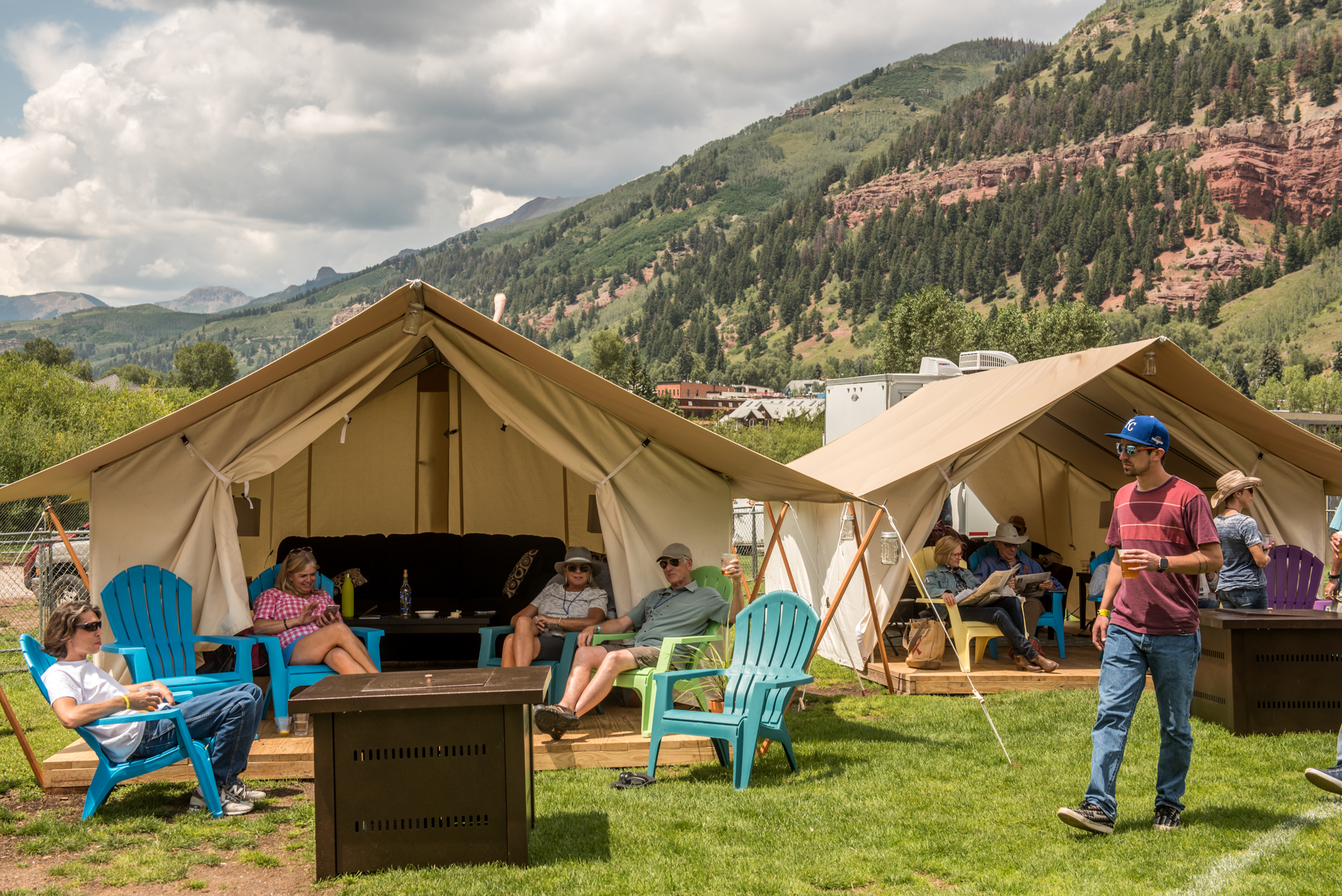 Safari Cabanas offer shelter or just a great place for your group to call "home base" during the festival. 