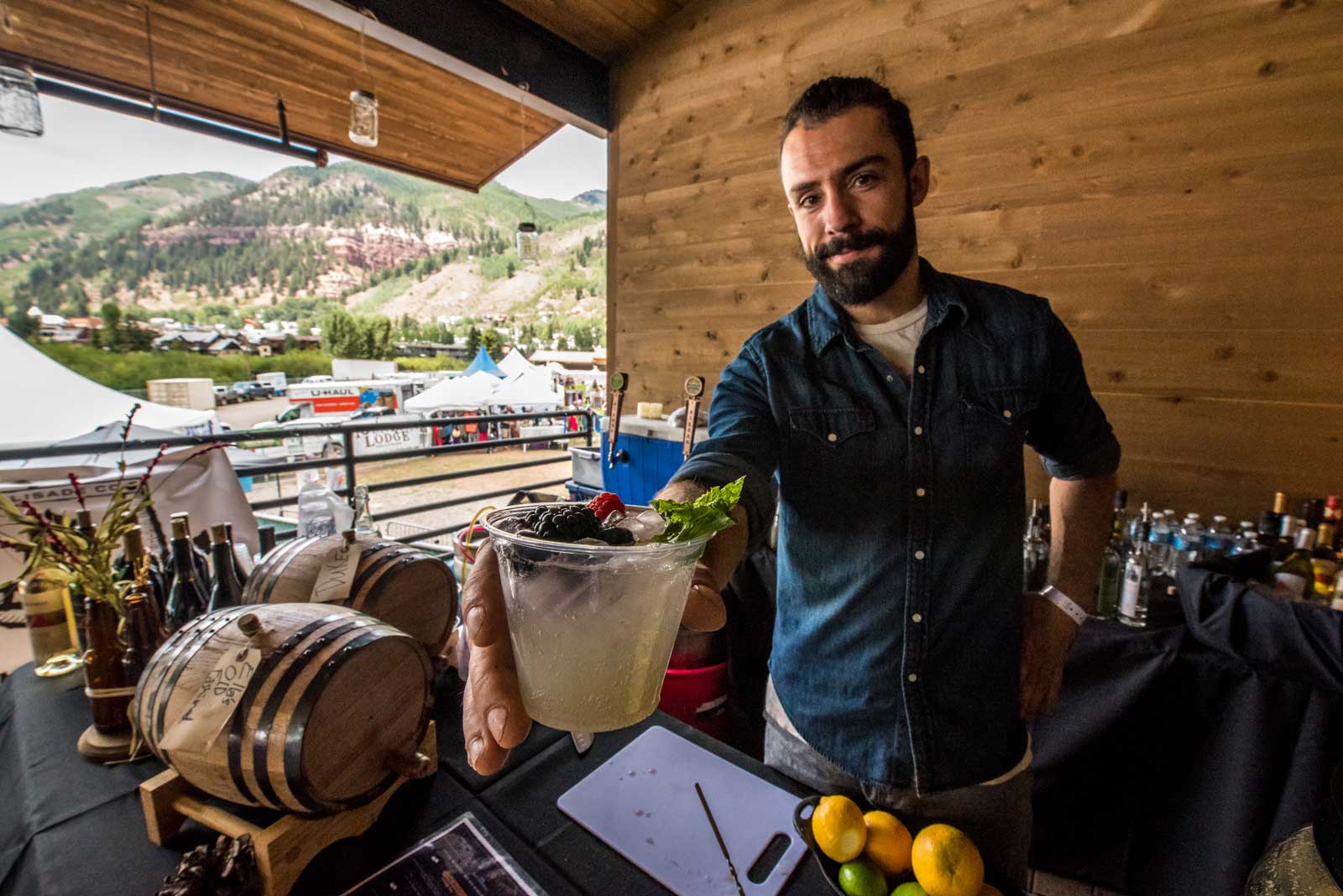 “The Whisky Barrel” - an on-stage bar serving up beer, wine and specialty, craft cocktails throughout the festival.