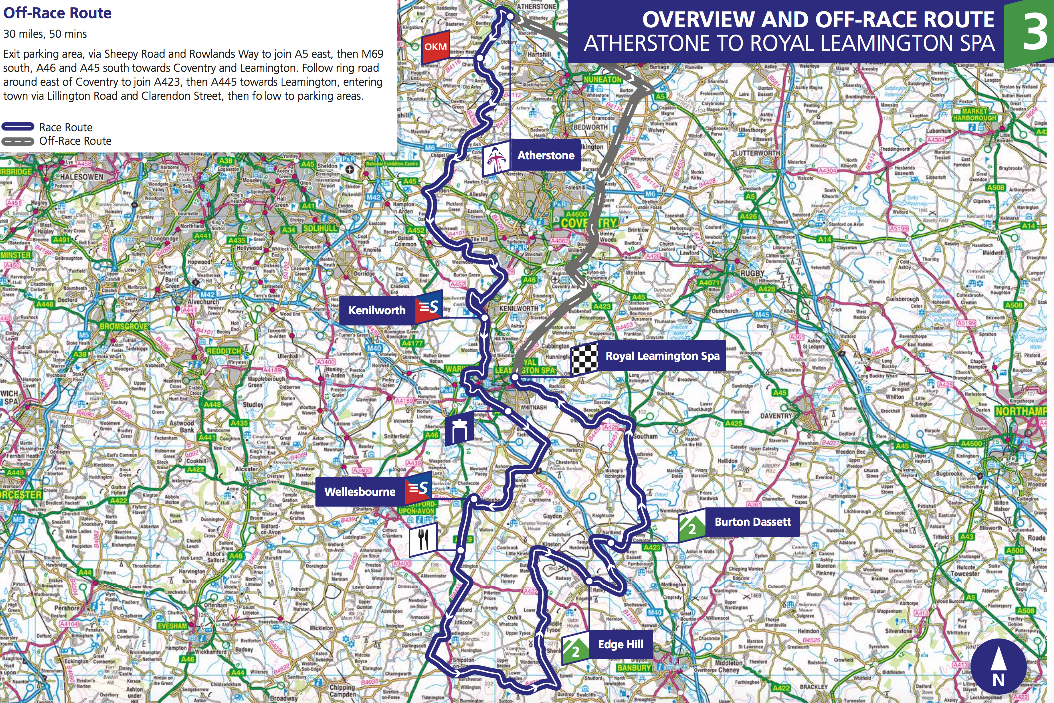 Stage 3. 150.4km from Atherstone to Royal Leamington Spa. Starts at 10:00.