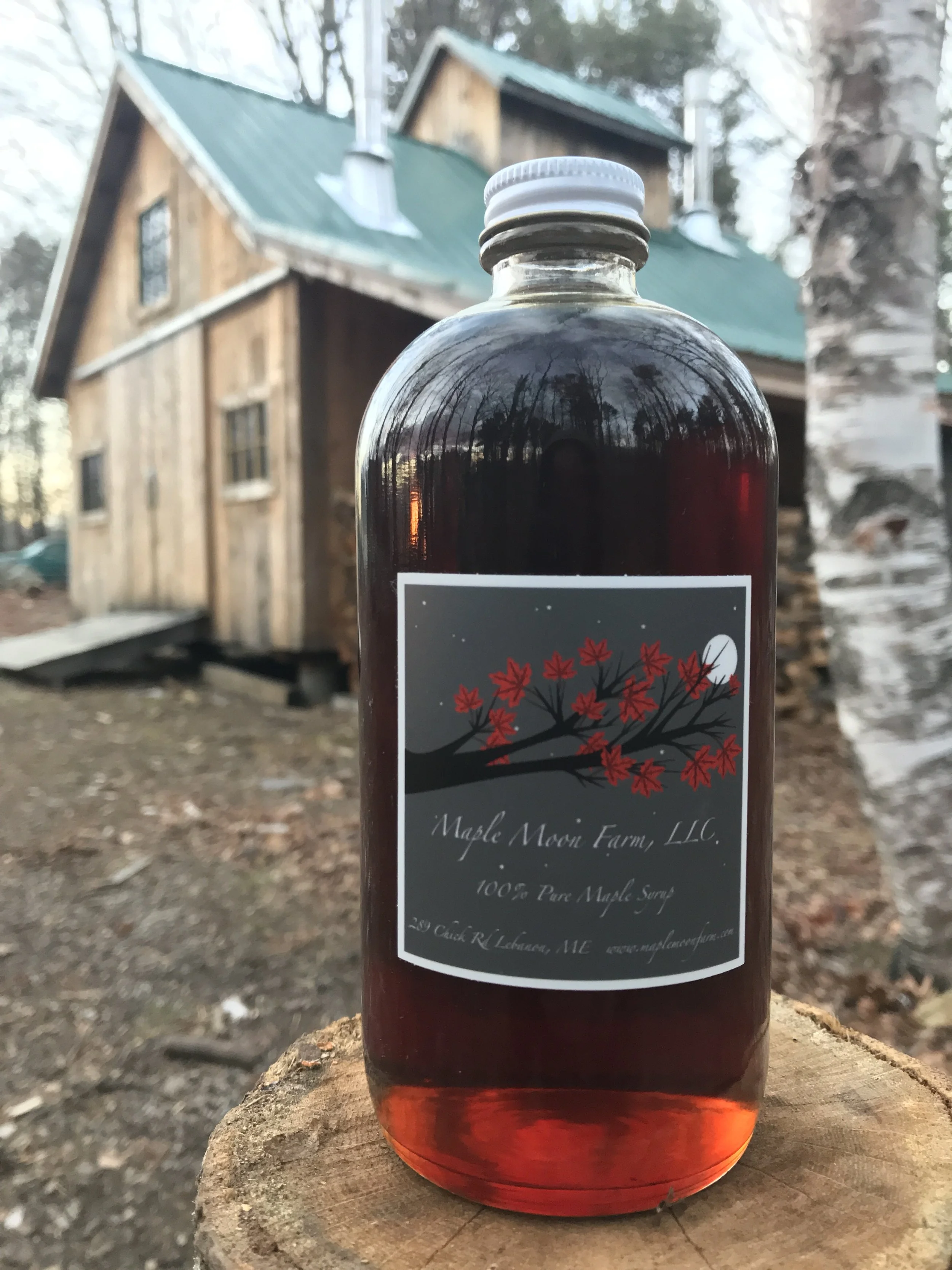 Maple Syrup - Pint - Round Glass Bottle