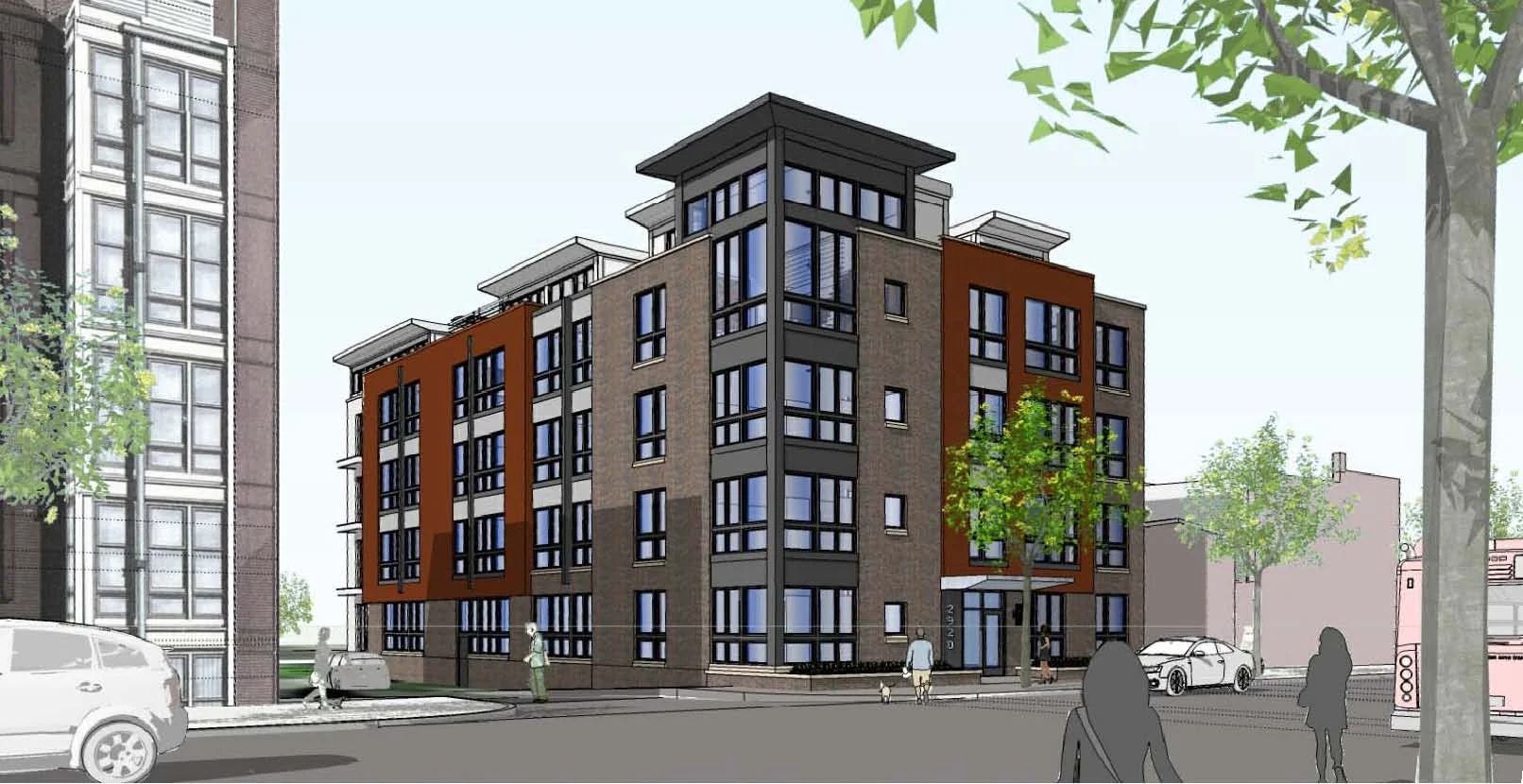   2920 GEORGIA AVENUE  - NW Washington, DC - sketchup and photoshop rendering of multi-family residential design 