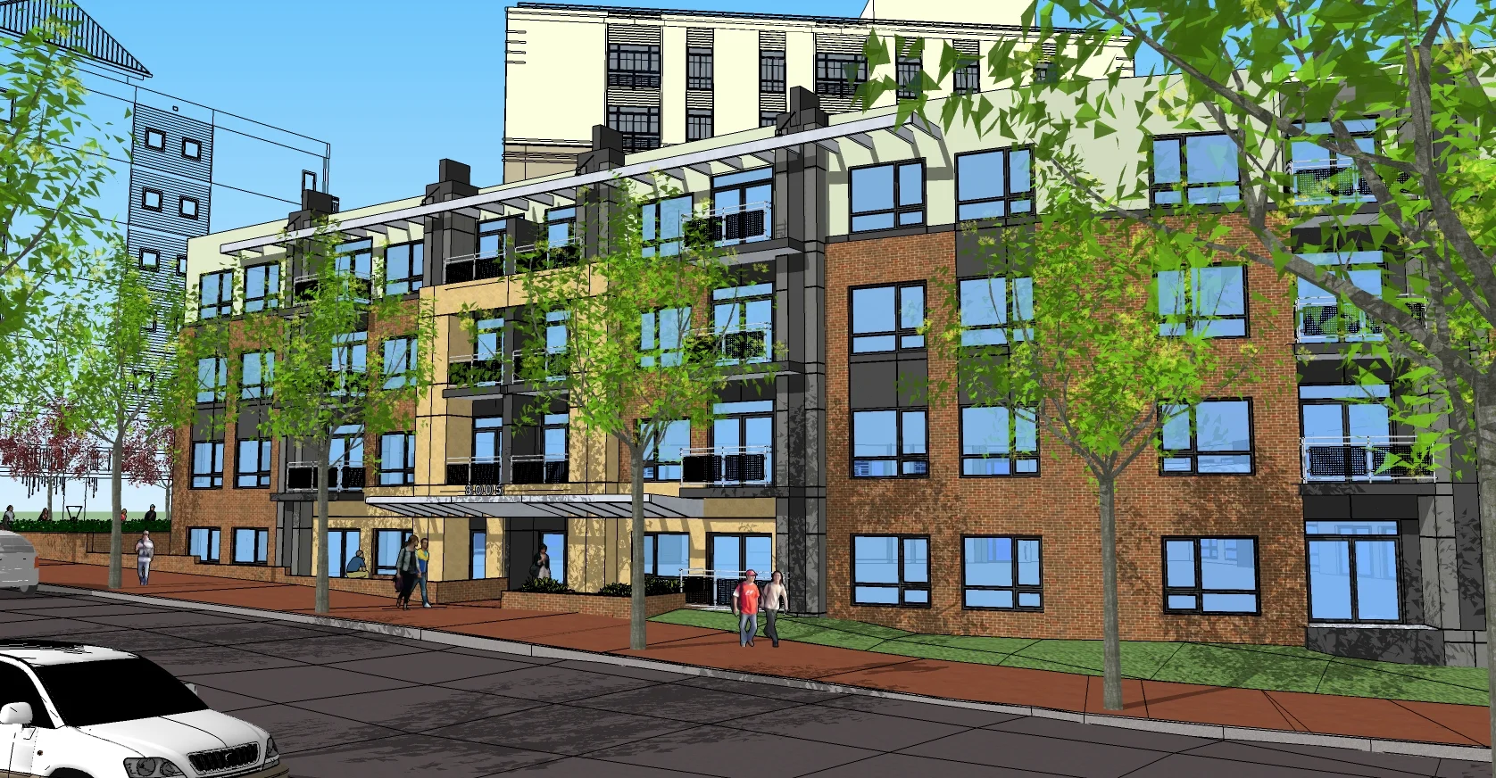   THE ORION  - Silver Spring, MD - sketchup rendering of multi-family residential design 