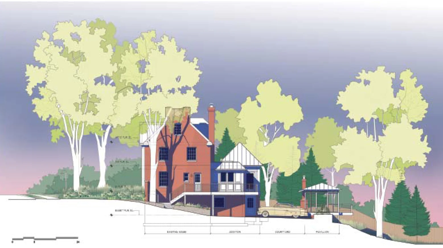   PRIVATE RESIDENCE    - NW Washington, DC -  Adobe  Illustrator site section 