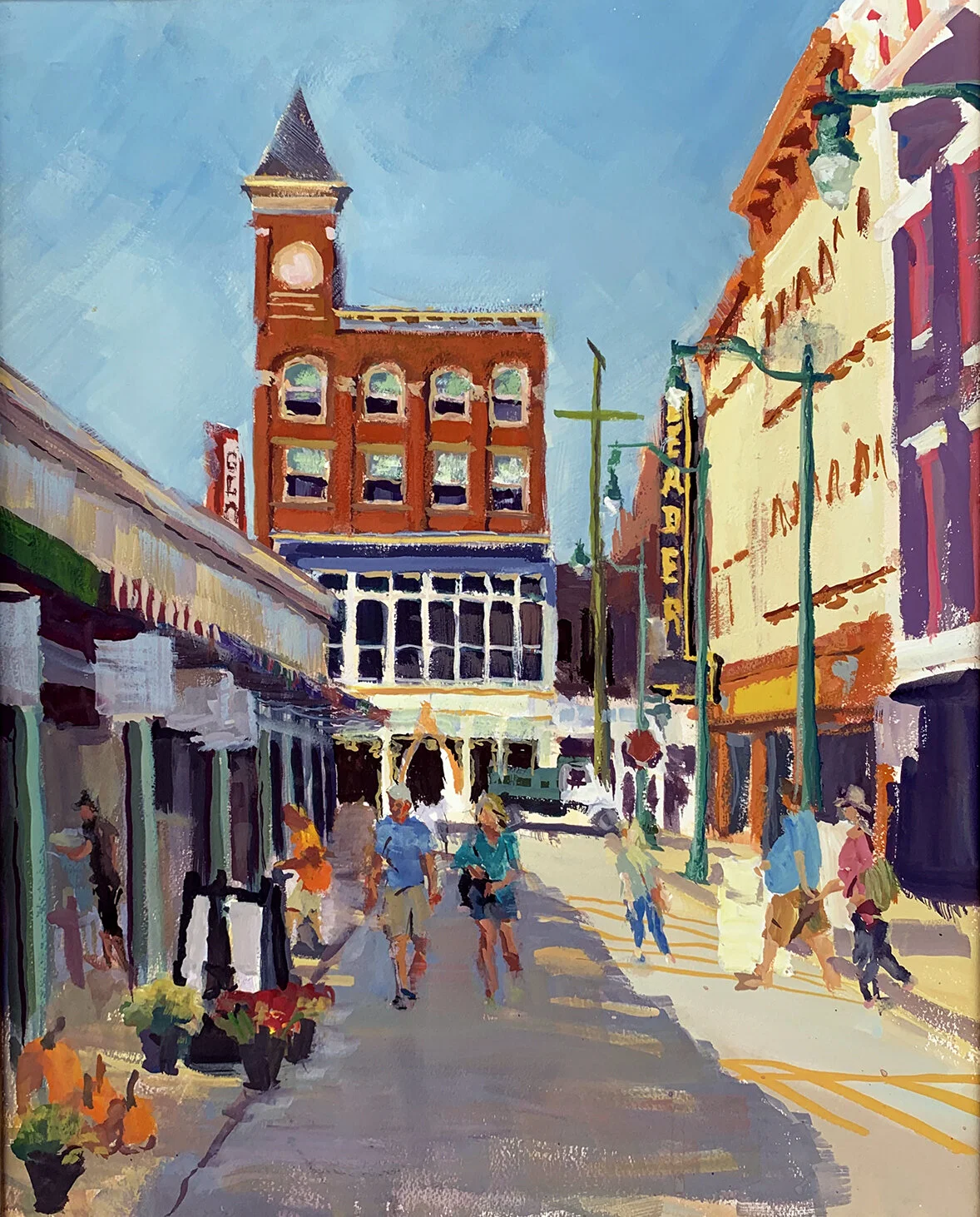    "FINDLAY IN THE FALL"    - Historic Findlay Market, Cincinnati, OH - 16 x 20 gouche on watercolor paper, SOLD 