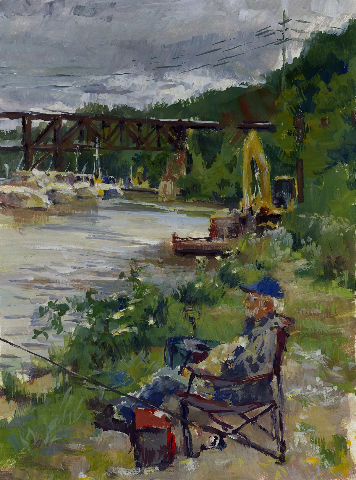 "BE LIKE BOB" - Cleveland Metro Parks, Rocky River, OH - 9 x 12 gouche on watercolor paper, SOLD