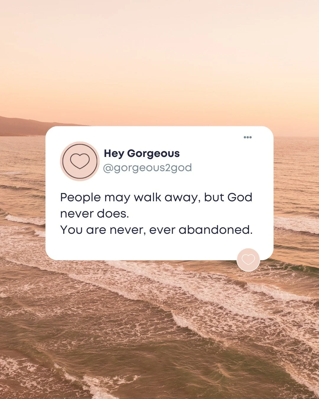 When others leave, God stays. He&rsquo;s not waiting for you to earn His love or prove your worth. You are already held, already known, already loved 💗  #Gorgeous2God #GodIsFaithful #NeverAlone #YouAreLoved