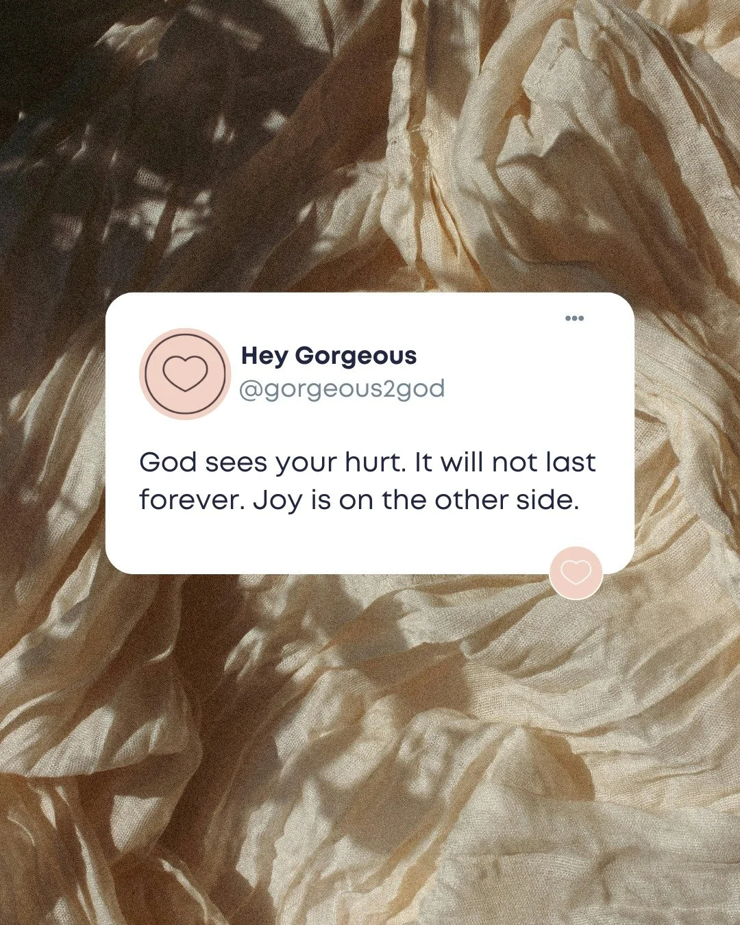 This season might feel heavy, but it will not last forever. God is near, and He is still writing your story.  Joy is coming. Hold on to Him.  #Gorgeous2God #JoyIsComing #GodSeesYou #HopeInHardTimes