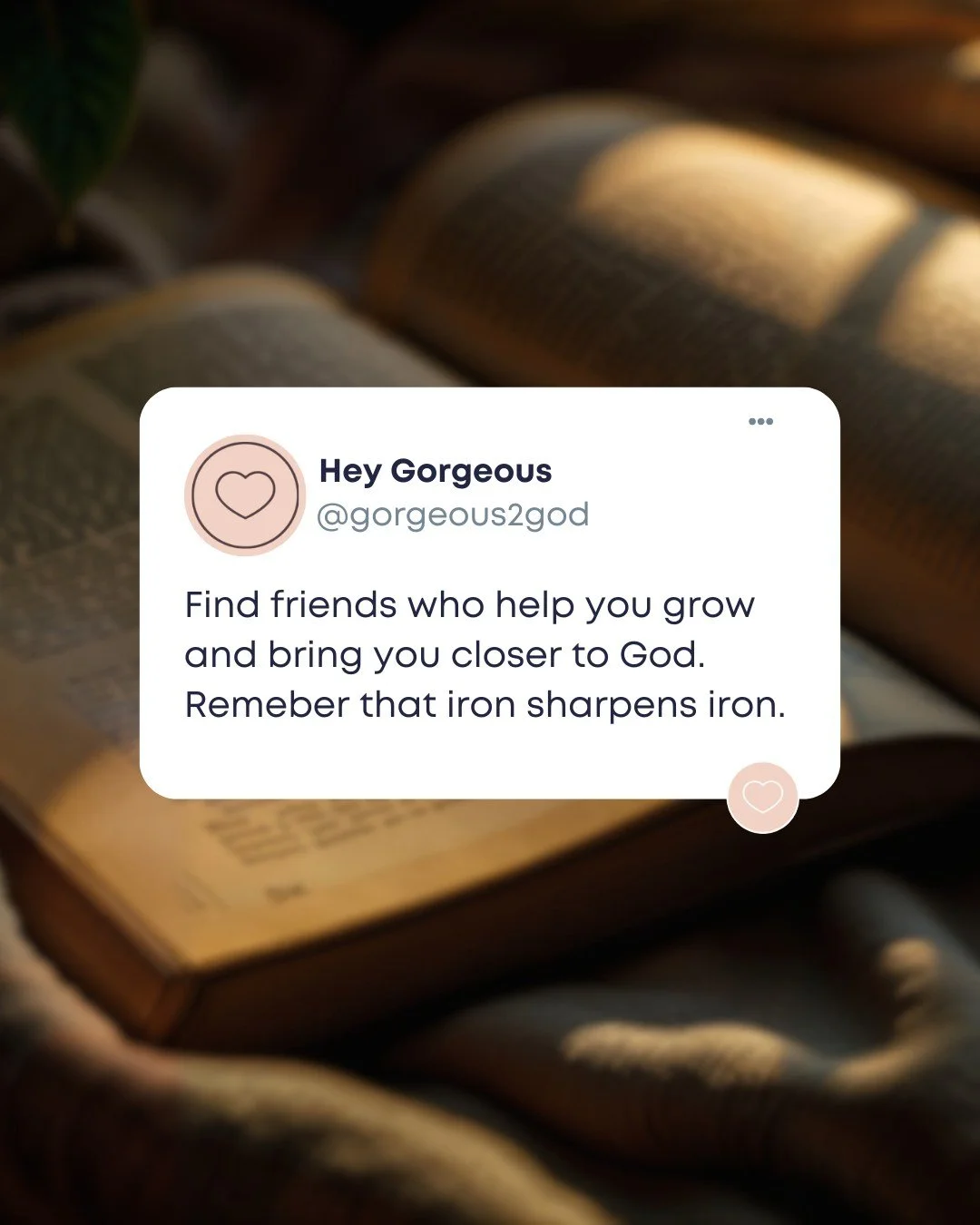 The right friends won&rsquo;t pull you away from God. They&rsquo;ll encourage you to grow closer to Him. 🤍 
#Gorgeous2God #G2G #FaithAndFriendship #ChristianGirls #GodlyFriendships #FaithTalk #ChristianTeens #Encouragement