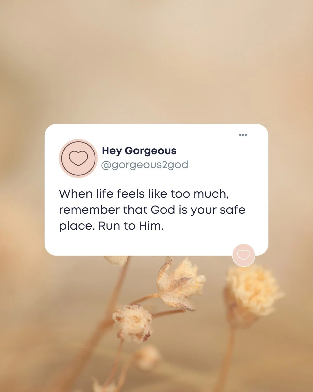 When life feels heavy, find peace in God&rsquo;s presence. 💭 You can trust Him with your worries, your heart, and your healing. He&rsquo;s your comfort, your strength, and your safe place. 🤍 
#Gorgeous2God #G2G #FaithAndEncouragement #ChristianGirl