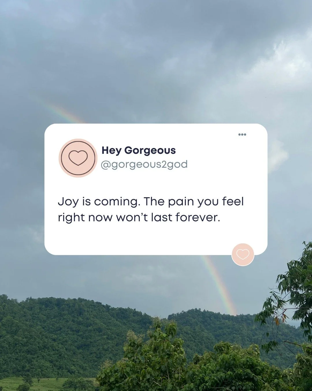 God&rsquo;s not done with your story yet. What feels heavy today will one day be your testimony of hope and healing. 🌿 
#Gorgeous2God #G2G #FaithAndHope #ChristianGirls #ChristianTeens #FaithTalk #JoyInChrist #HopeInGod #Encouragement #GodsTiming